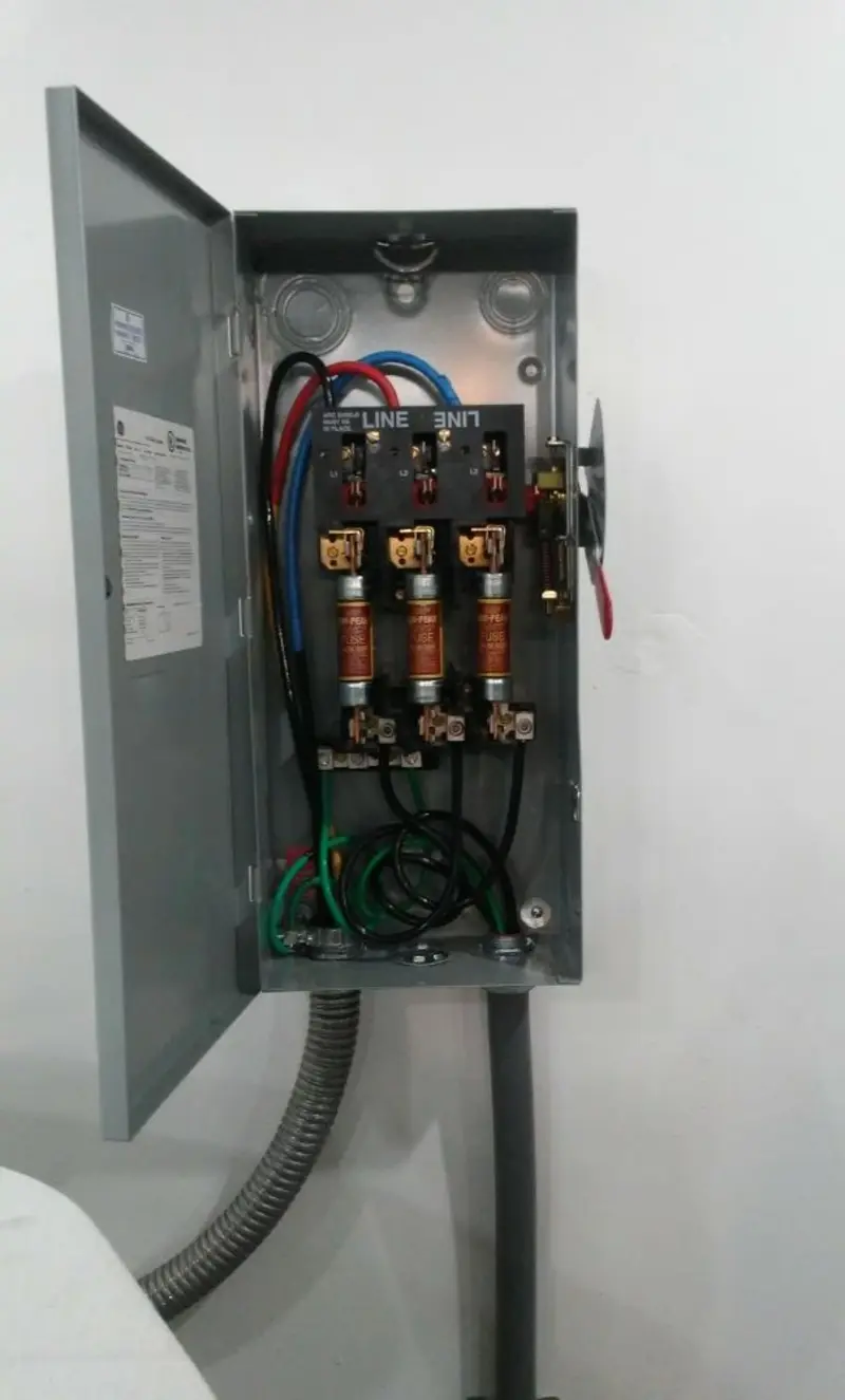 Three-phase disconnect switch installed for Smoke Detector Installation in Northridge